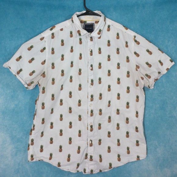 Cactus Man Ricky Singh Short Sleeve Button Up Pineapple Shirt, Men's, Size Large - Picture 1 of 4